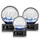 Starburst Spheres on Square Marble Base Glass Award