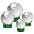 Globe Green on Stanrich Base Spheres Crystal Award