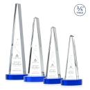 Majestic Tower Blue on Alberton Base Pyramid Crystal Award