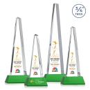 Majestic Tower Full Color Green on Newhaven Base Pyramid Crystal Award