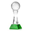Pickleball Green on Langport Base Spheres Crystal Award