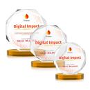 Acadian Full Color Amber on Alberton Base Crystal Award