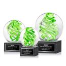 Vortex Black on Square Marble Base Spheres Glass Award
