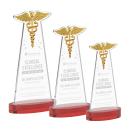 Caduceus Red on Alberton Base Abstract / Misc Crystal Award
