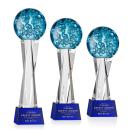 Addison Blue on Grafton Base Spheres Glass Award