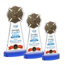 Fire Dept Full Color Blue on Alberton Base Abstract / Misc Crystal Award