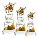 Raging Bull Full Color Clear on Hartford Base Animals Crystal Award