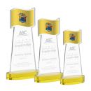Flag Gold on Alberton Base Abstract / Misc Crystal Award