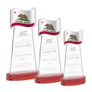 Flag Red on Alberton Base Abstract / Misc Crystal Award