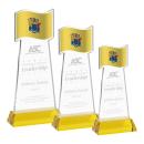 Flag Gold on Hartford Base Abstract / Misc Crystal Award