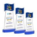 Flag Full Color Blue on Alberton Base Abstract / Misc Crystal Award