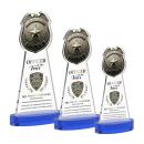 Police Badge Full Color Blue on Alberton Base Abstract / Misc Crystal Award