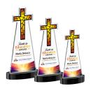 Cross Full Color Black on Alberton Base Abstract / Misc Crystal Award