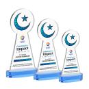 Crescent & Star Full Color Abstract / Misc on Alberton Base-Sky Blue Crystal Award